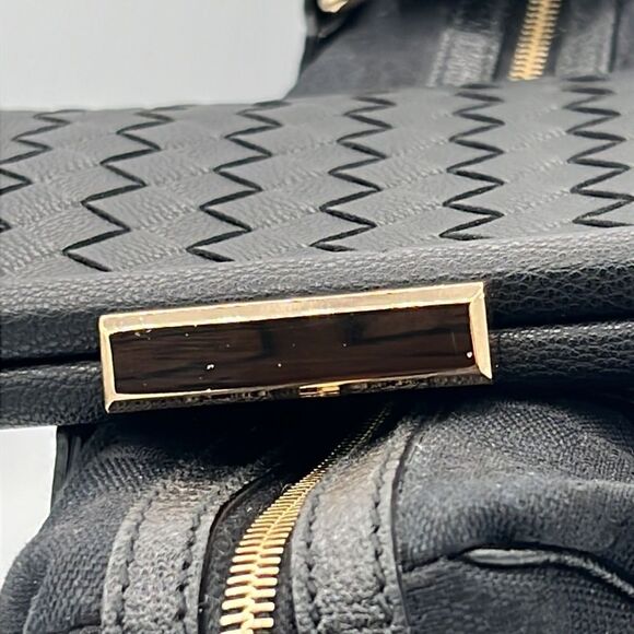 Sondra Roberts Woven Leather Frame Clutch - Picture 7 of 11